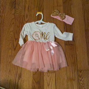 Pink tulle first birthday dress